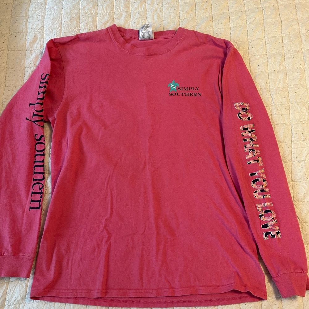 Simply Southern pink long sleeve shirt
